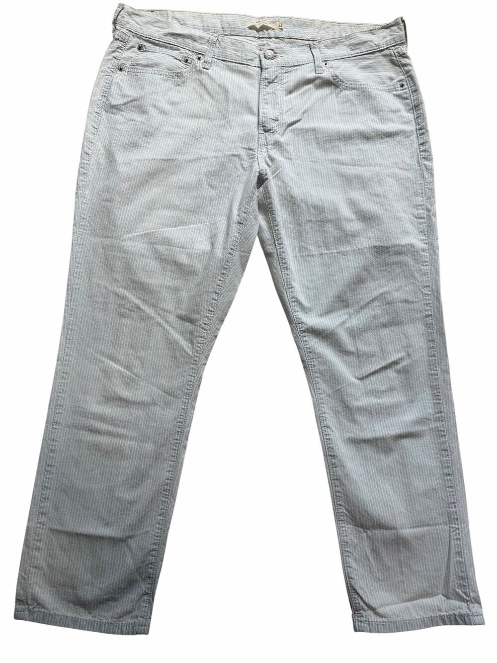 Levi’s Boyfriend Jeans Womens 32 Light Blue Stripe Lightweight Straight Leg